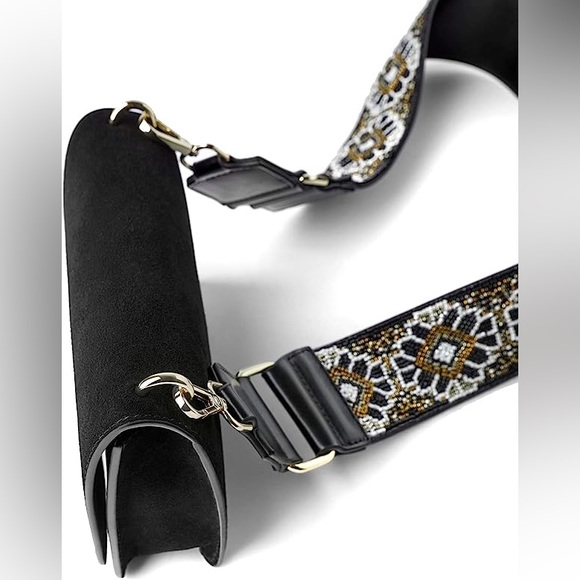 Split suede Ross oft bag with beaded strap. - Picture 2 of 4